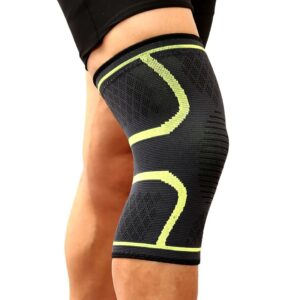 AOLIKES compression knee support sleeve in black with silicone grip for athletic training